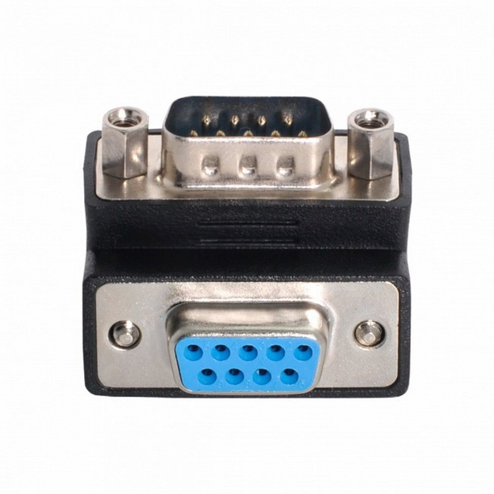 D-Sub RS232 9Pin DB9P Male to Female Up Angled 90 Degree Extension Adapter DB-016-UP