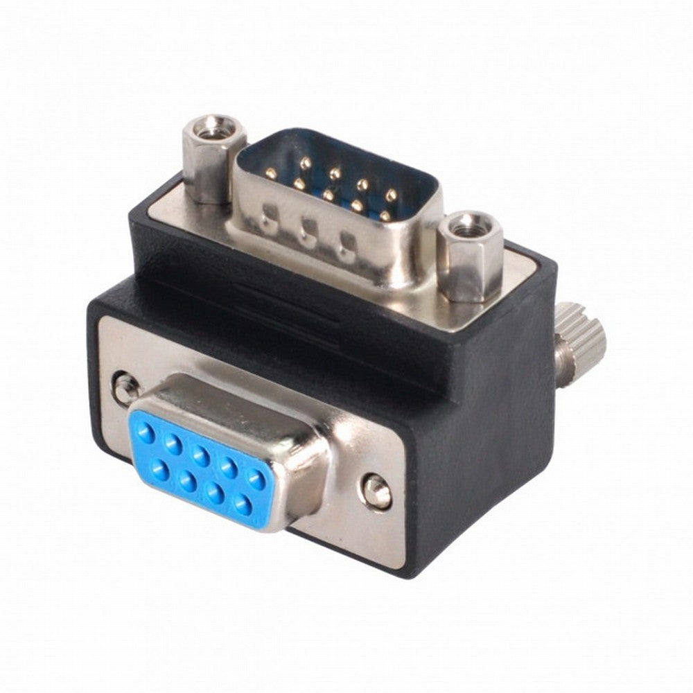 D-Sub RS232 9Pin DB9P Male to Female Up Angled 90 Degree Extension Adapter DB-016-UP
