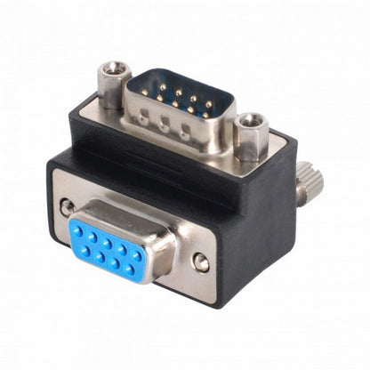 D-Sub RS232 9Pin DB9P Male to Female Up Angled 90 Degree Extension Adapter DB-016-UP