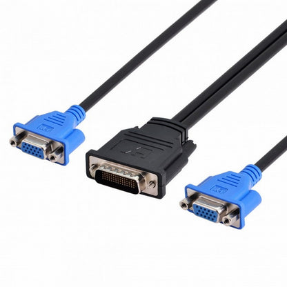 DMS-59pin Male to Dual 15Pin VGA RGB Female Splitter Extension Cable for PC Graphics Card DB-025