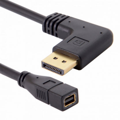 Right Angled DP DisplayPort 90 Degree to Mini DP DisplayPort Female Cable for Displays Monitors DP-048-RI