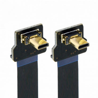 CYFPV 90 Degree Up Angled FPV Micro HDMI Male to Micro HDMI FPC Flat Cable for FPV HDTV Multicopter Aerial Photography CC-HD-195-UP