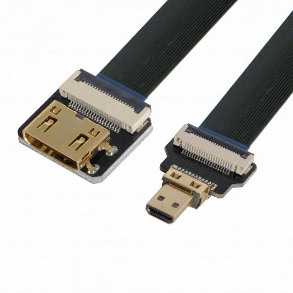 CYFPV Mini HDMI Female to Micro HDMI Male Extension FPC Flat Cable 1080P for FPV HDTV Multicopter Aerial Photography CC-HD-204-BK