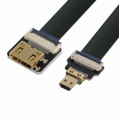 CYFPV Mini HDMI Female to Micro HDMI Male Extension FPC Flat Cable 1080P for FPV HDTV Multicopter Aerial Photography CC-HD-204-BK