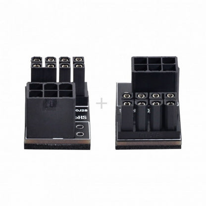 ATX 6Pin Female to 8pin Male 180 Degree Angled Power Adapter for Desktops Graphics Card PW-024