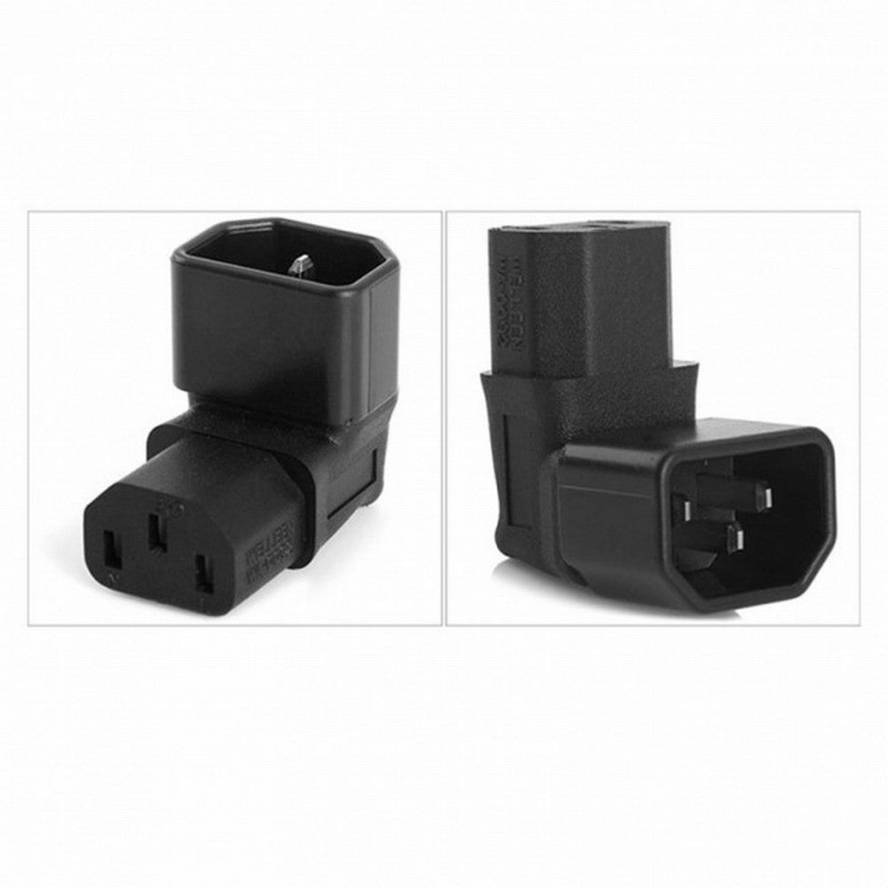 IEC Male C14 to Down Right Angled 90 Degree IEC Female C13 Power Extension Adapter AC Converter PW-031-DN