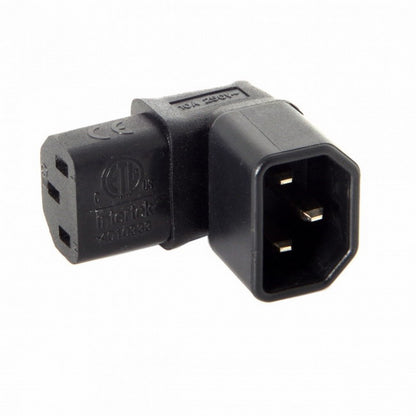 IEC Male C14 to Up Direction Right Angled 90 Degree IEC Female C13 Power Extension Adapter AC Convertor PW-031-UP