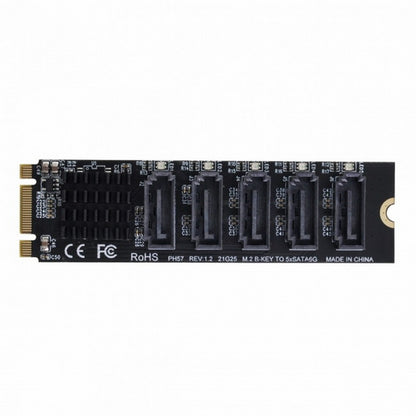 NGFF Key B+M to SATA 3.0 6Gbps 5 Ports Adapter Converter PM Multi Port Select JMB575 2280 SA-035