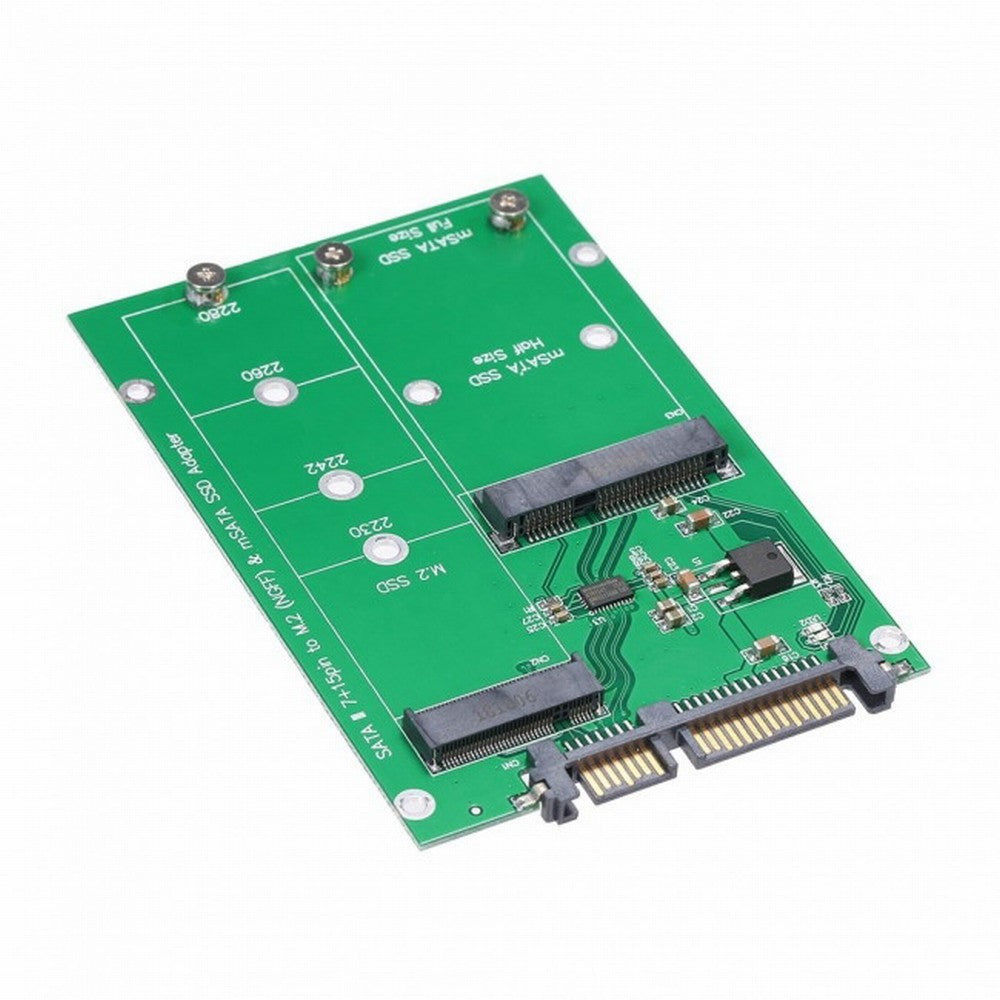 2 in 1 Combo Mini PCI- E 2 Lane M.2 NGFF mSATA SSD to SATA 3.0 III Adapter Converter PCBA SA-130