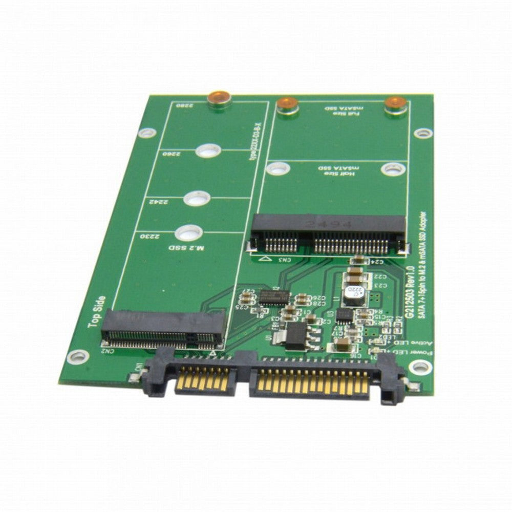 2 in 1 Combo Mini PCI- E 2 Lane M.2 NGFF mSATA SSD to SATA 3.0 III Adapter Converter PCBA SA-130