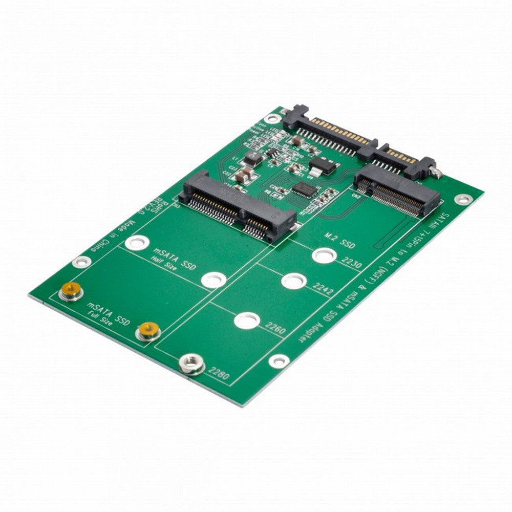 2 in 1 Combo Mini PCI- E 2 Lane M.2 NGFF mSATA SSD to SATA 3.0 III Adapter Converter PCBA SA-130