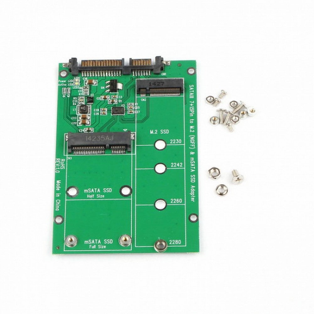 2 in 1 Combo Mini PCI- E 2 Lane M.2 NGFF mSATA SSD to SATA 3.0 III Adapter Converter PCBA SA-130