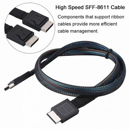OCuLink PCIe PCI-Express SFF-8611 4i to OCuLink SFF-8611 SSD Data Active Cable 50cm SF-014-BK