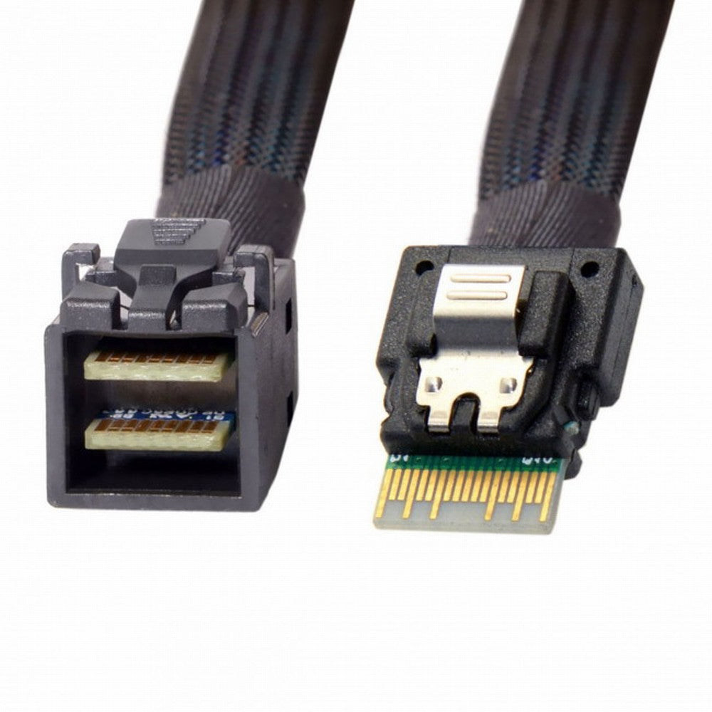 Slim Line SAS 4.0 SFF-8654 4i 38pin Host to HD Mini SAS 4i SFF-8643 36pin Target Cable 50cm SF-098