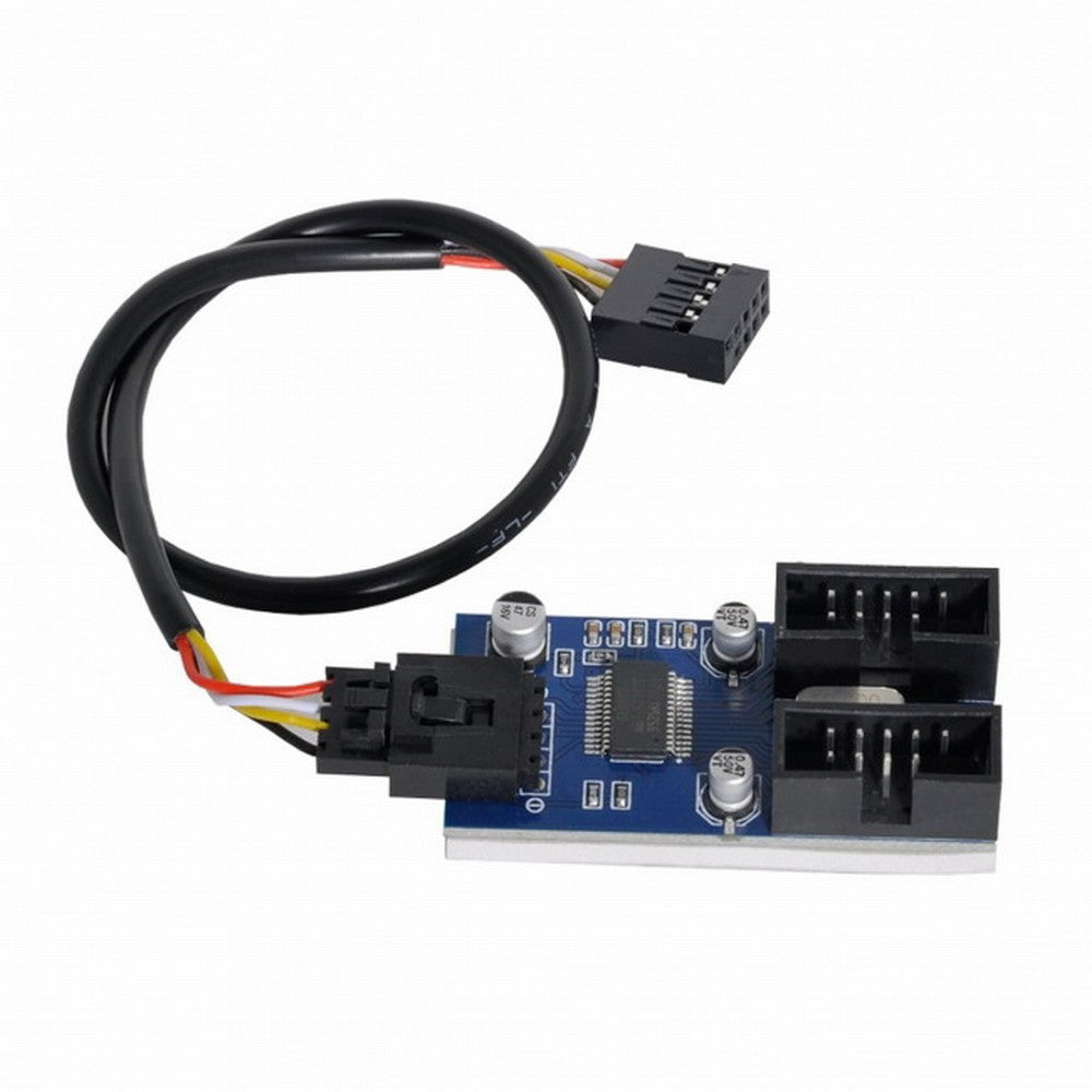 Motherboard 9pin USB 2.0 Header 1 to 2 Female Extension Cable HUB Connector Adapter Port Multilier U2-034