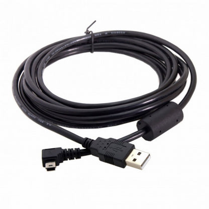 Mini USB B Type 5pin Male Left Angled 90 Degree to USB 2.0 Male Data Cable with Ferrite U2-057-LE-3.0M/U2-057-LE-5.0M
