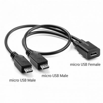 Micro USB Female to 2 Micro USB Male Splitter extension charge cable for Galaxy S5 i9600 S4 I9500 Note2 N7100 S3 I9300 S2 9100 U2-110
