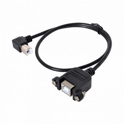 90 Degree Right Angled USB B Type Male to Female extension cable with screws for Panel Mount CC-U2-132-RI
