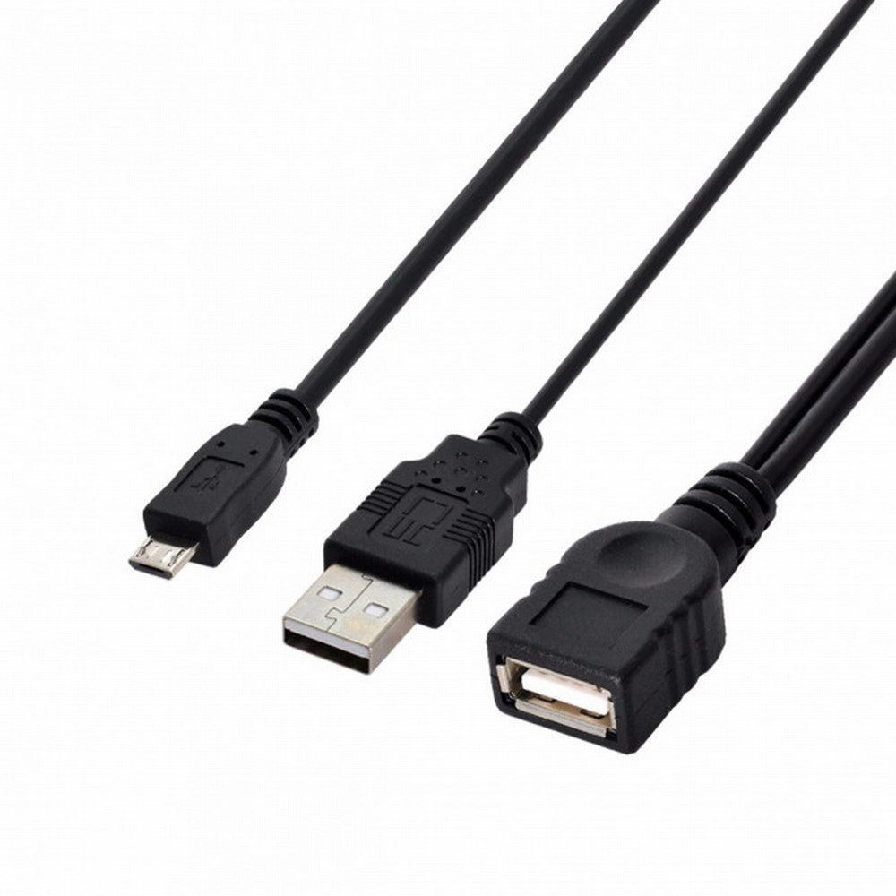 Black Color Micro USB 2.0 OTG Host Flash Disk Cable with USB power for Galaxy S3 i9300 S4 i9500 Note2 Note3 S5 U2-165