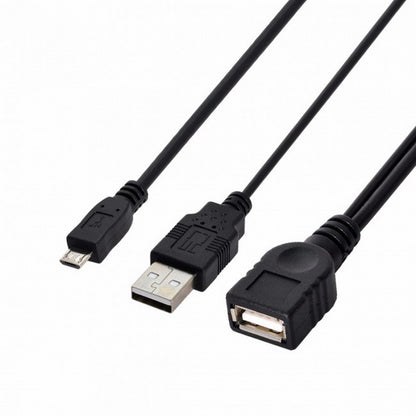 Black Color Micro USB 2.0 OTG Host Flash Disk Cable with USB power for Galaxy S3 i9300 S4 i9500 Note2 Note3 S5 U2-165