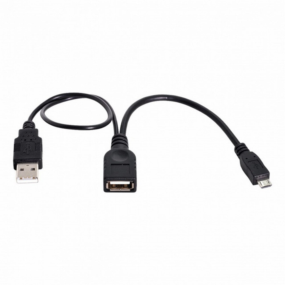 Black Color Micro USB 2.0 OTG Host Flash Disk Cable with USB power for Galaxy S3 i9300 S4 i9500 Note2 Note3 S5 U2-165