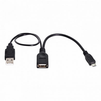 Black Color Micro USB 2.0 OTG Host Flash Disk Cable with USB power for Galaxy S3 i9300 S4 i9500 Note2 Note3 S5 U2-165