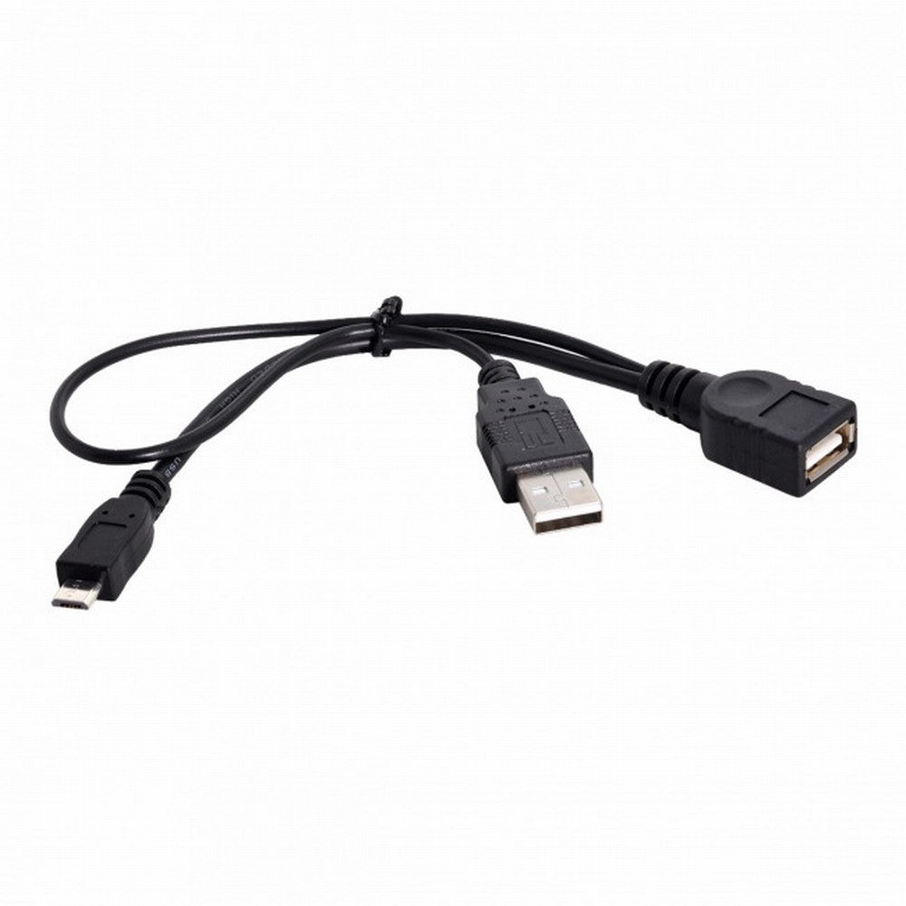 Black Color Micro USB 2.0 OTG Host Flash Disk Cable with USB power for Galaxy S3 i9300 S4 i9500 Note2 Note3 S5 U2-165
