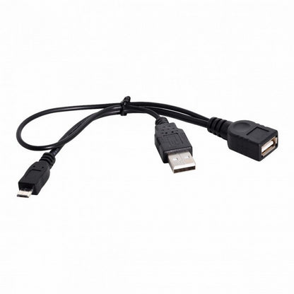 Black Color Micro USB 2.0 OTG Host Flash Disk Cable with USB power for Galaxy S3 i9300 S4 i9500 Note2 Note3 S5 U2-165