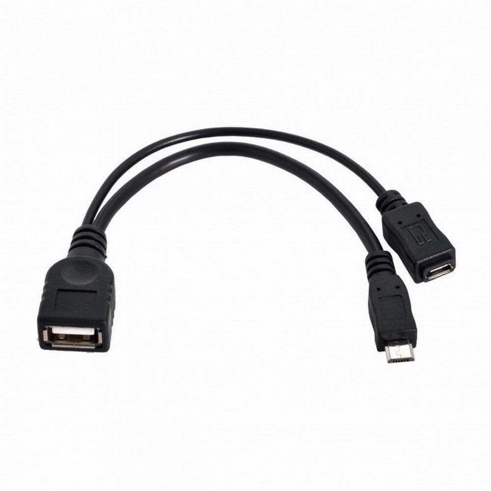 Black Color Micro USB 2.0 OTG Host Flash Disk Cable with Micro USB power for Galaxy S3 i9300 S4 i9500 Note2 N7100 Note3 N9000 S5 i9600 U2-166