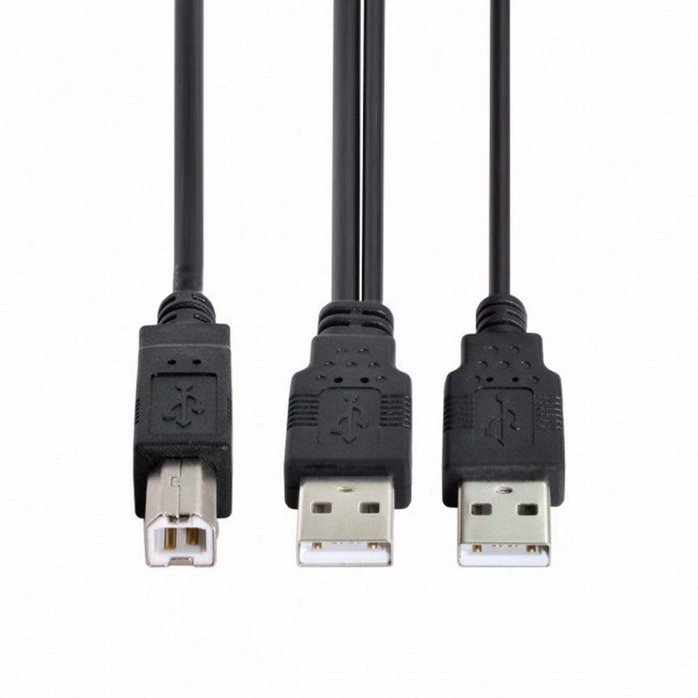 Dual USB 2.0 Male to Standard B Male Y Cable 80cm for Printer Scanner External Hard Disk Drive U2-073