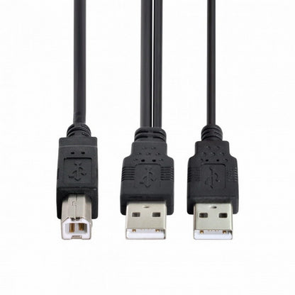 Dual USB 2.0 Male to Standard B Male Y Cable 80cm for Printer Scanner External Hard Disk Drive U2-073