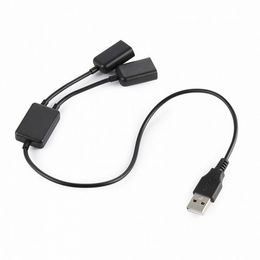 Black 1 to 2 USB 2.0 Dual Ports Hub Cable Bus Power For Laptop Desktop PC Mouse Flash Disk U2-125