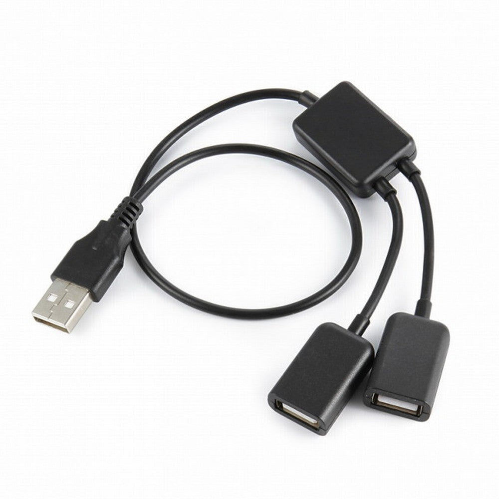 Black 1 to 2 USB 2.0 Dual Ports Hub Cable Bus Power For Laptop Desktop PC Mouse Flash Disk U2-125