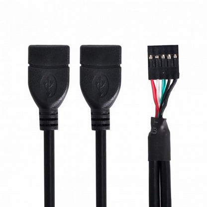 USB 9Pin 10Pin Motherboard Female Header to Dual USB 2.0 Female Adapter Cable 50cm U2-129