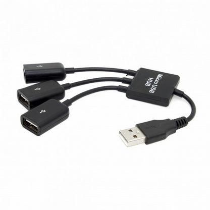USB 2.0 to 3 Ports Hub Cable Bus Power 1 to 3 for Laptop Notebook PC Mouse Disk Printer U2-054