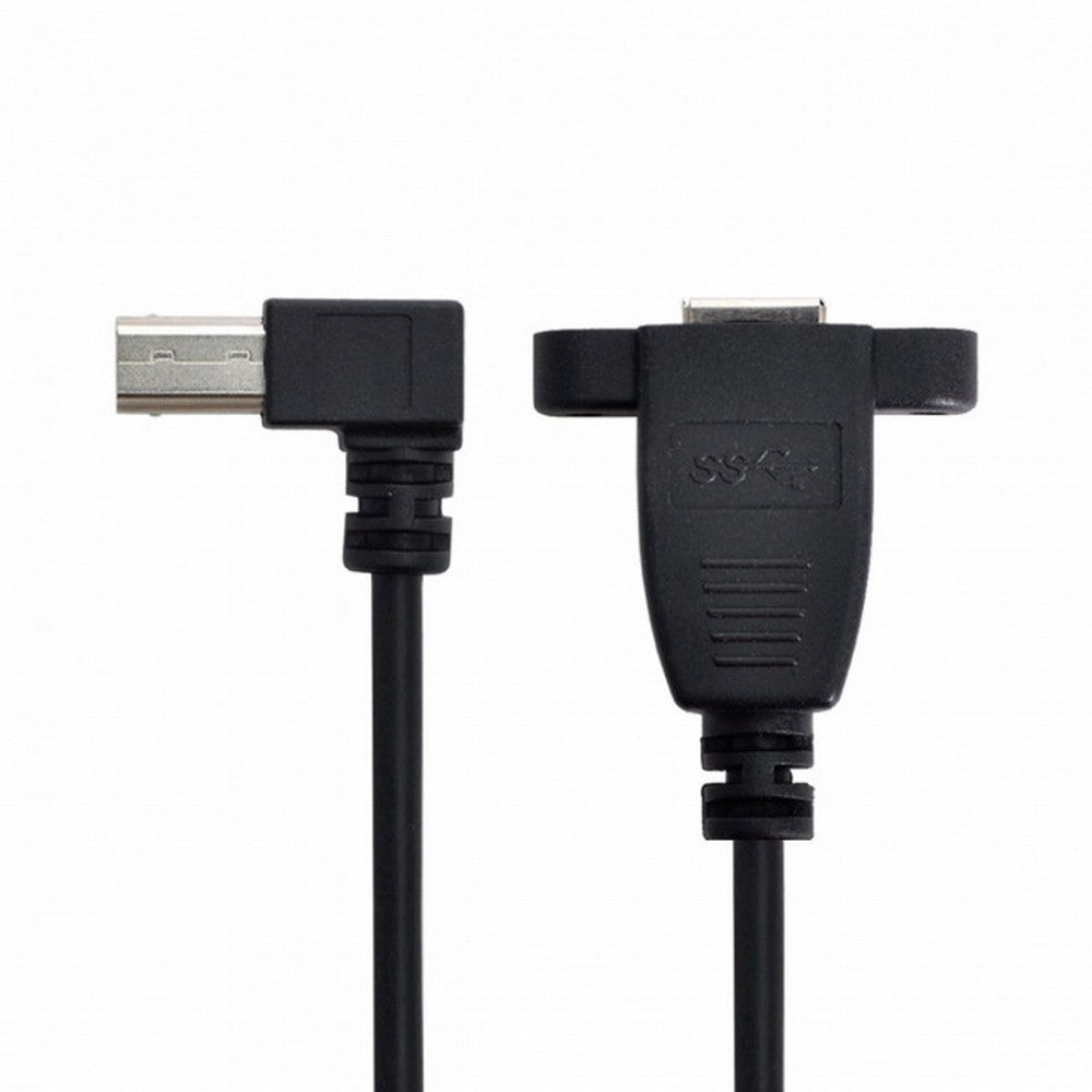 USB 3.0 Back Panel Mount B Type Female To Right Angled 90 Degree B Type Male Extension cable 0.5m U3-092-RI
