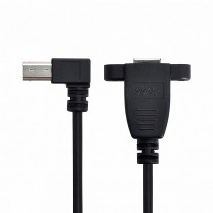 USB 3.0 Back Panel Mount B Type Female To Right Angled 90 Degree B Type Male Extension cable 0.5m U3-092-RI