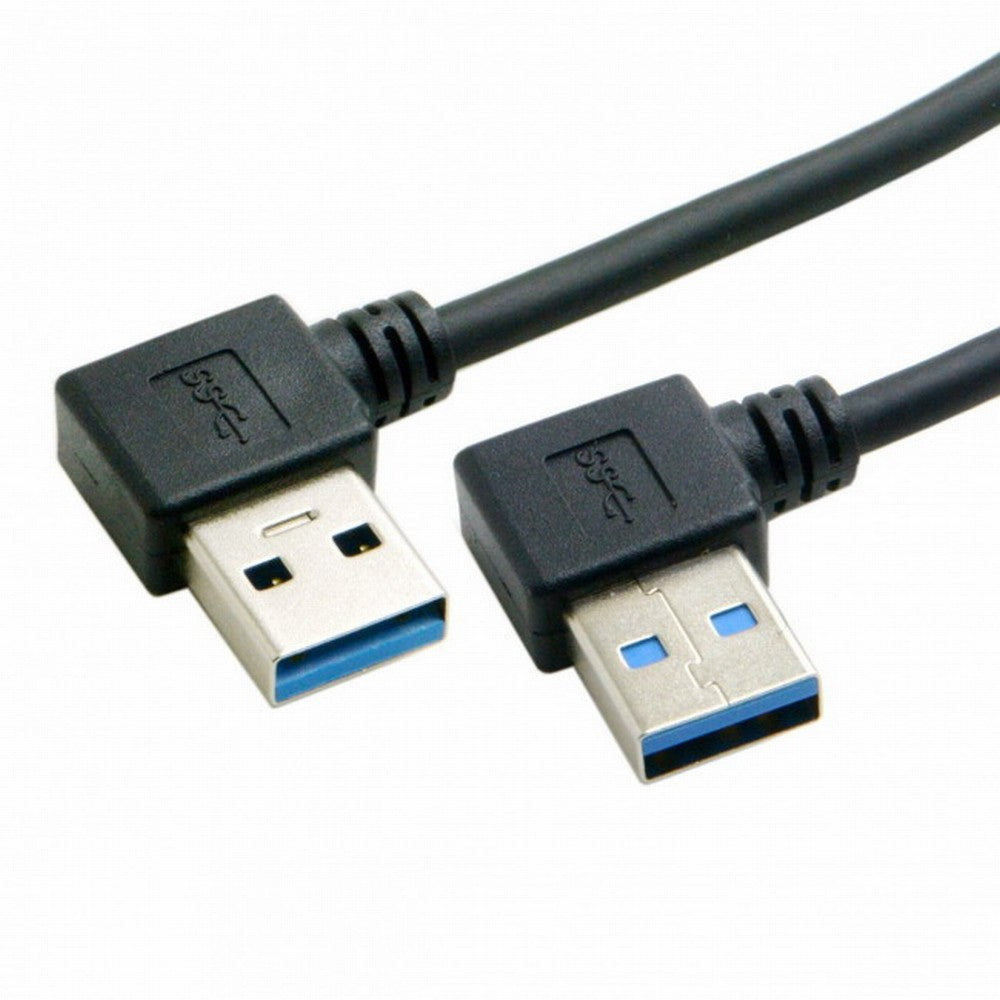 USB 3.0 Type A Male 90 Degree Left Angled to USB 3.0 A Type Right Angled Extension Cable CC-U3-094