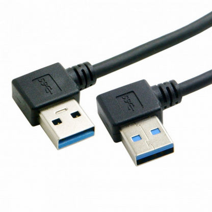 USB 3.0 Type A Male 90 Degree Left Angled to USB 3.0 A Type Right Angled Extension Cable CC-U3-094