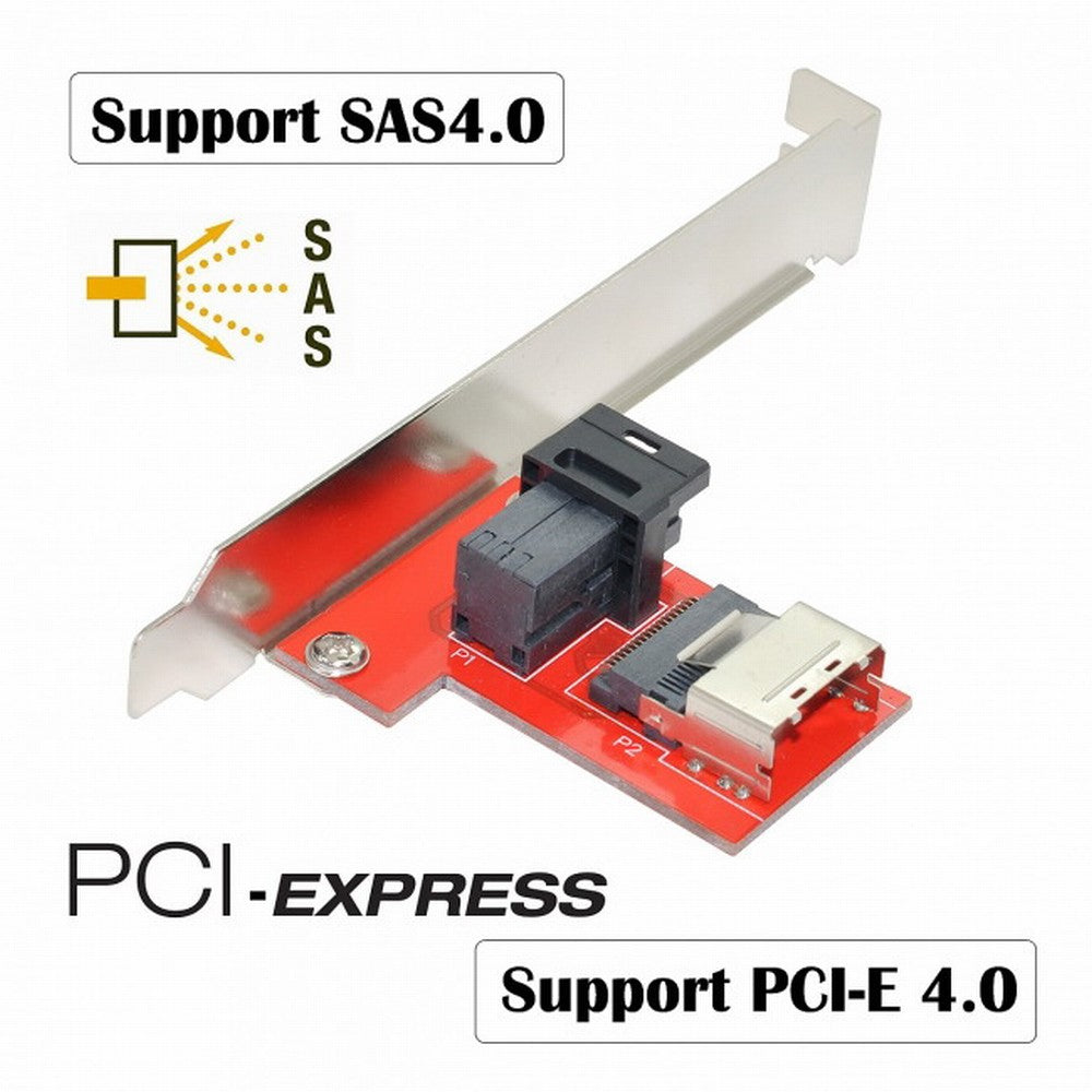 PCI-Express 4.0 Mini SAS SFF-8087 to SAS HD SFF-8643 PCBA Female Adapter With Bracket SF-040