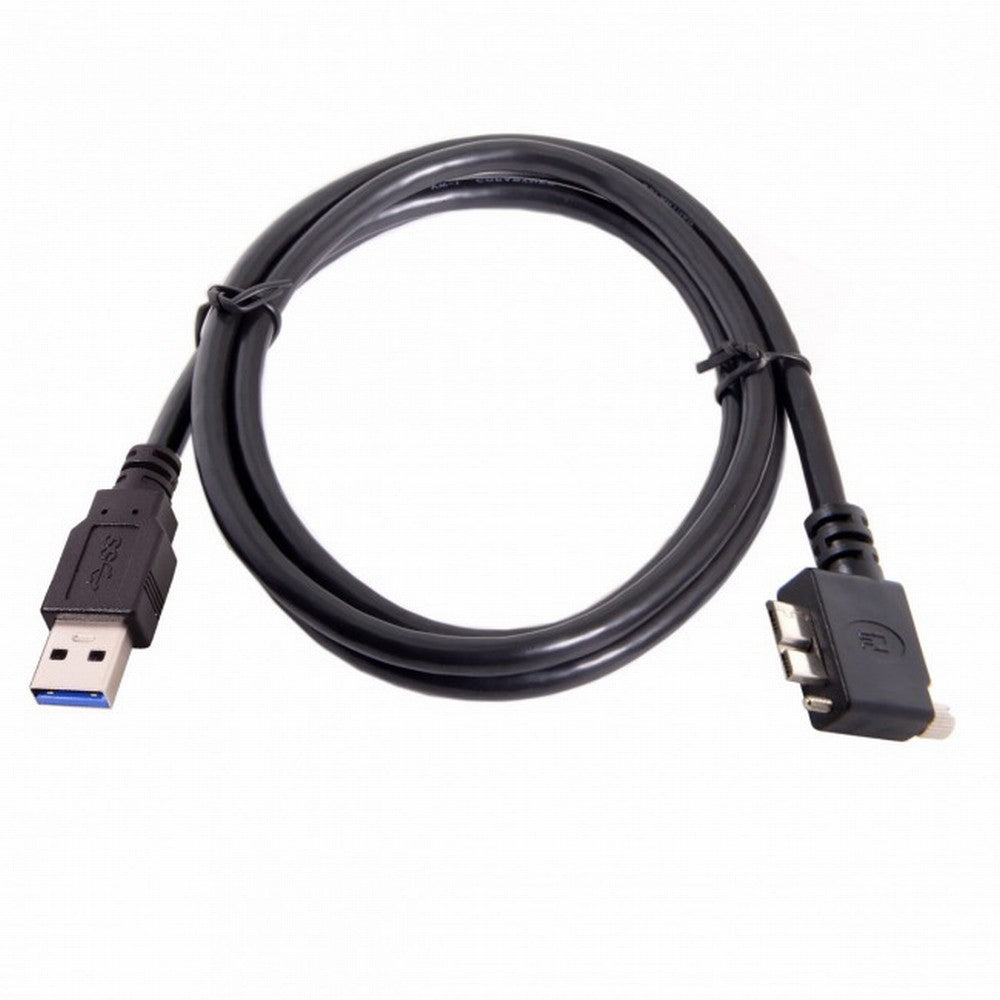  90 Degree Left Angled Micro USB Screw Mount to 3.0 Data Cable for Industrial Camera CC-U3-044-LE