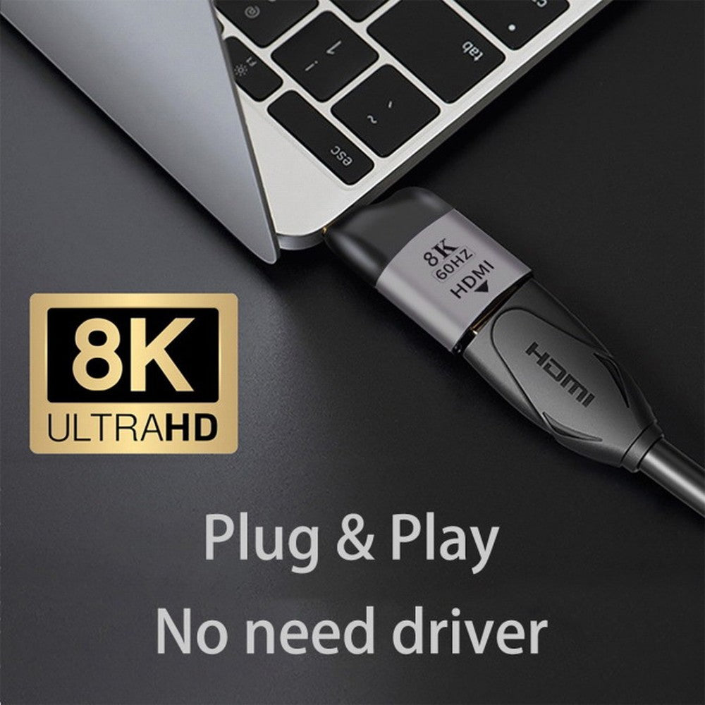 Cablecc USB4 Type-C Source to HDMI 2.1 Female Adapter, 8K@60Hz UHD 4K Video Converter for Monitor Display