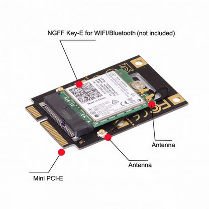 NGFF M.2 Key-A to Mini PCI-E PCI Express Converter Adapter for 9260 8265 7260 AC Wifi Bluetooth Wireless Card EP-015