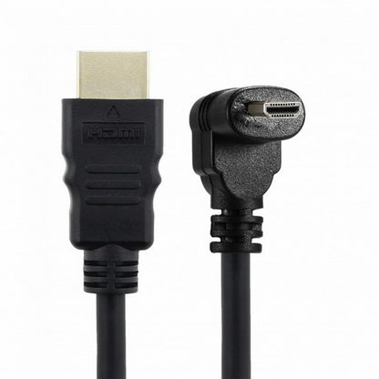 Down Angled 90 Degree Micro HDMI to HDMI Male HDTV Cable for Cell Phone Tablet Camera HD-066-DN