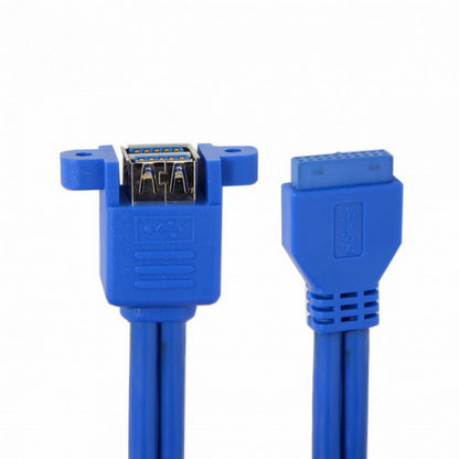 Stackable USB 3.0 Female Panel Type to Motherboard 20Pin Header Cable Dual Ports 50cm U3-021