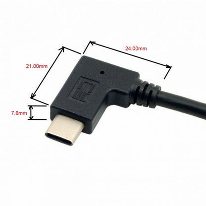 Reversible USB 3.1 USB-C Angled to 90 Degree Left Angled A Male Data Cable for Laptop Tablet Mobile Phone UC-089-LE
