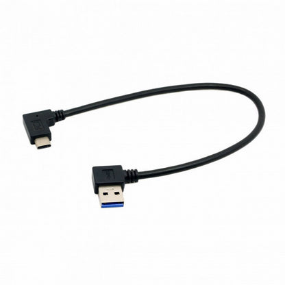 Reversible USB 3.1 USB-C Angled to 90 Degree Left Angled A Male Data Cable for Laptop Tablet Mobile Phone UC-089-LE
