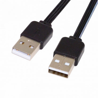 13cm USB 2.0 Type-A Male to Type-A Male Data Flat Slim FPC Cable for FPV Disk Phone U2-028-BK-0.13M