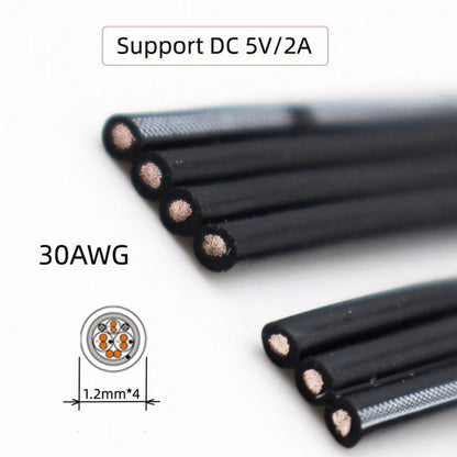 13cm USB 2.0 Type-A Male to Micro USB Male Data Flat Slim FPC Cable for FPV Disk Phone U2-036-BK-0.13M