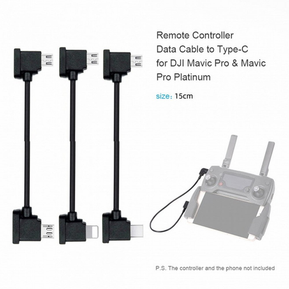 3pcs/set Remote Controller Data Cable Type-C Micro 8P to Micro USB for Mavic Pro Platinum Mavic Park RC Accessories U2-041